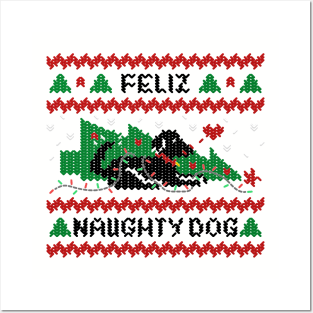 Feliz Naughty Dog - Black Lab Posters and Art